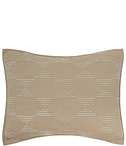 carol & frank Saunders Kantha Stitch Geometric Embroidered Standard Pillow Sham