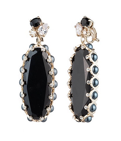 Women S Clip On Earrings Dillards Carolee Large Stone Drop Earrings