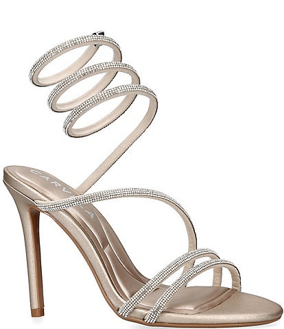 Carvela Spiral 105 Embellished Ankle Wrap Stiletto Dress Sandals