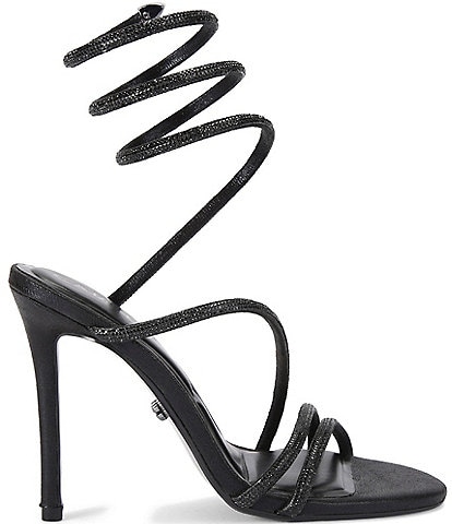Carvela Spiral 105 Embellished Ankle Wrap Stiletto Dress Sandals