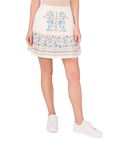 CeCe A-Line Floral Mini Skirt