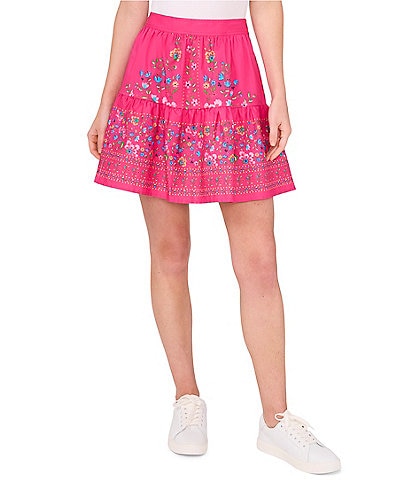 CeCe A-Line Floral Mini Skirt