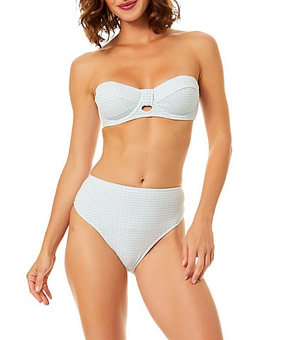 CeCe Checkered Charm Underwire Bra Bandeau Swim Top & Checkered Charm Low-Rise Hipster Swim Bottom