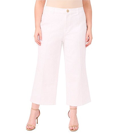 CeCe Plus Size Stretch Denim Wide Leg Jeans