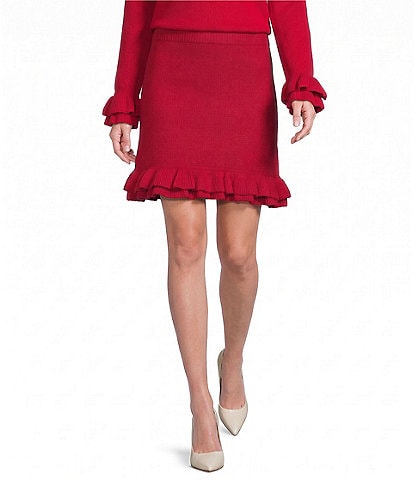 CeCe Ruffle Pencil Coordinating Mini Skirt