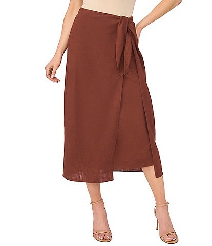 CeCe Tie Wrap Midi Skirt