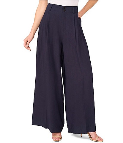 CeCe Woven Pleated Wide Leg Pants