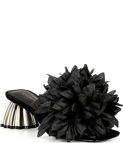 Cecelia New York Dahlia Flower Banded Slide Sandals