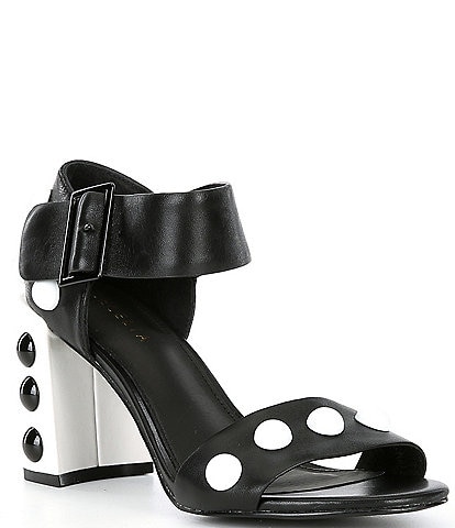 Cecelia New York Gail Leather Colorblock Studded Sandals