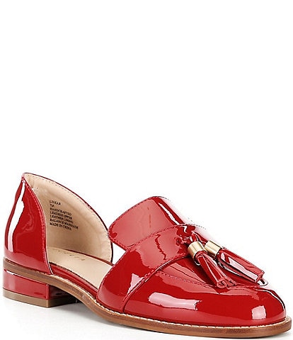Cecelia New York Linear Patent Leather Tassel d'Orsay Flats