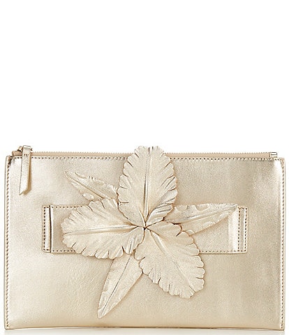 Cecelia New York Stroll Leather Floral Clutch
