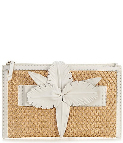 Cecelia New York Stroll Raffia Floral Clutch
