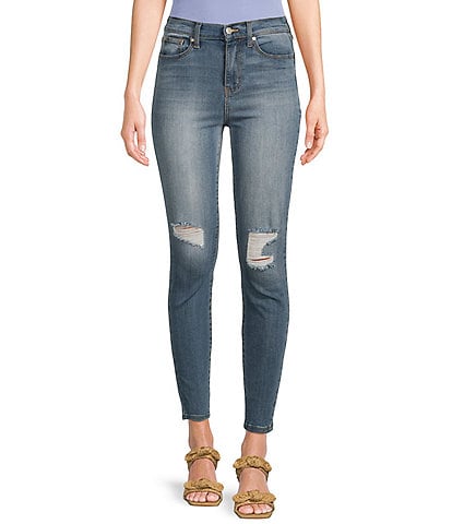 Celebrity Pink Destructed High Rise Repreve Sustainable Skinny Jeans