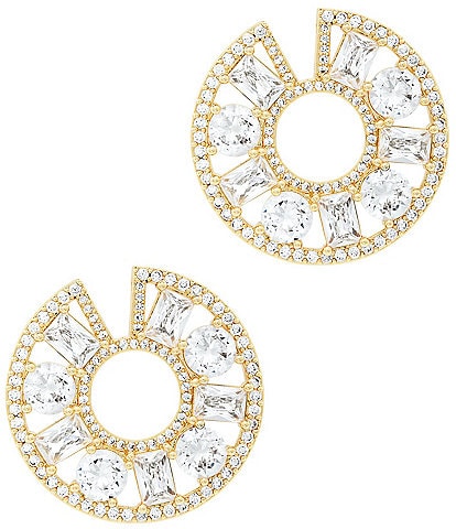 Celeste Starre Crystal Royal Nights Orbital 18K Gold Plated Stud Earrings