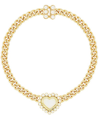 Celeste Starre Love Rocks Pearl Chain Collar Necklace