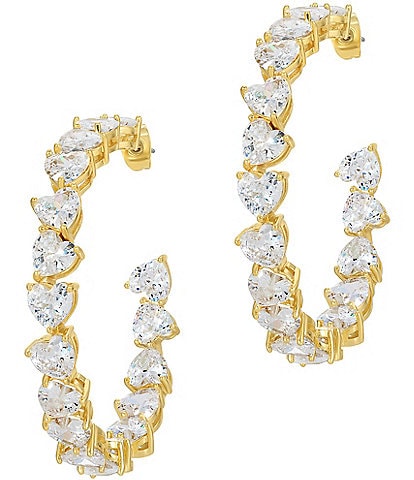 Celeste Starre Rodeo Drive 18K Gold Crystal Hoop Earrings