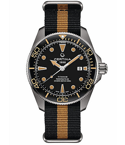 Certina Men's DS Action Automatic Black Fabric Strap Watch