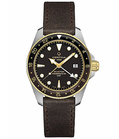 Certina Men's Ds Action GMT Powermatic 80 Automatic Leather Strap Watch
