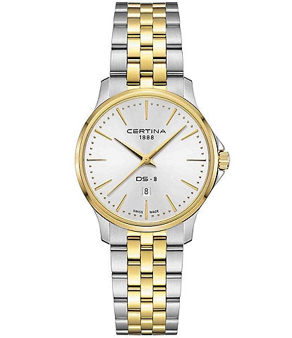 Certina Women's DS-8 Lady Quartz Analog Two Tone Stainless Steel Bracelet Watch