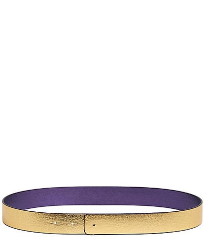 Cesoli 1.2#double; Metallic Reversible Leather Belt