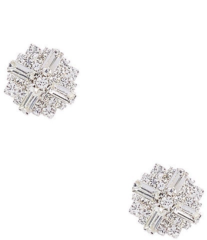 Cezanne Baguette Cross Stud Earrings