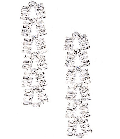 Cezanne Baguette Crystal Waterfall Chandelier Earrings