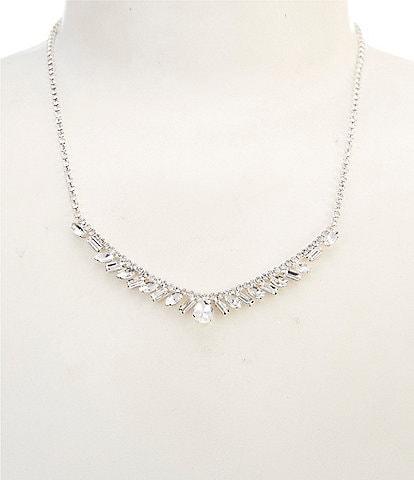 Cezanne Baguette Deco Trim Rhinestone Collar Necklace