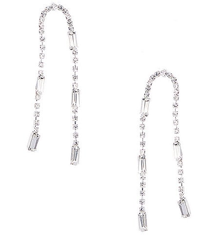 Cezanne Baguette Loop Linear Earrings