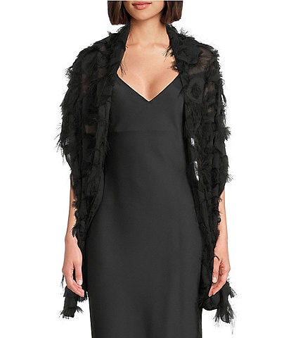 Cezanne Black Feathered Scarf Wrap