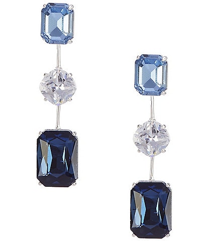 Cezanne Blue Multi Shape Stone Short Linear Earrings