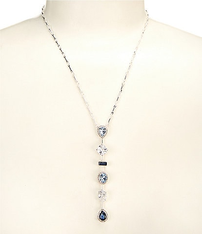 Cezanne Blue Multi Stone Linear Short Strand Y Necklace