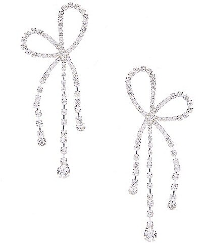 Cezanne Bow Crystal Drop Earrings