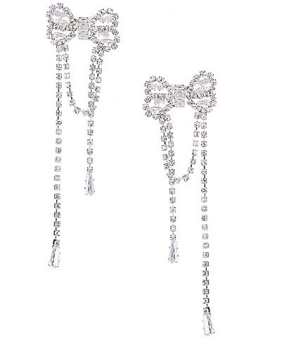 Cezanne Bow Swag Crystal Drop Earrings