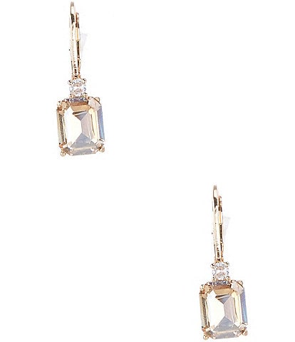 Cezanne Champagne Faceted Octagon Stone Drop Earrings