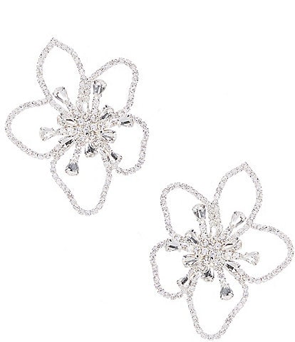 Cezanne Chloe Crystal Flower Post Earrings