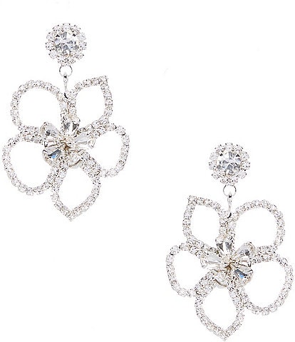 Cezanne Chloe Flower Crystal Drop Crystal Earrings