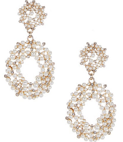 Cezanne Cluster Pearl Double Drop Statement Earrings