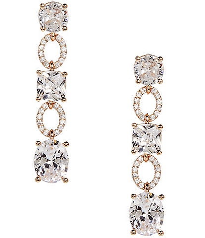 Cezanne Crystal CZ Multi Shape Linear Drop Earrings