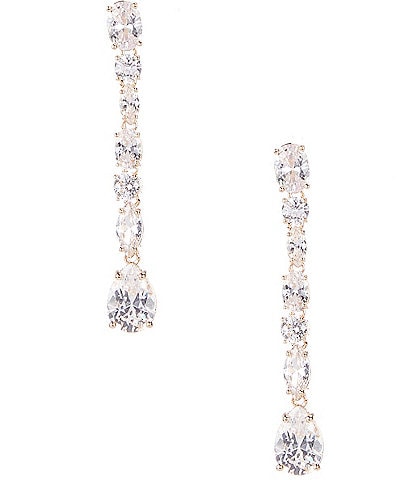 Cezanne Crystal CZ Multi Shape Stone Linear Drop Earrings