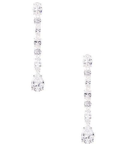 Cezanne Crystal CZ Multi Shape Stone Linear Drop Earrings