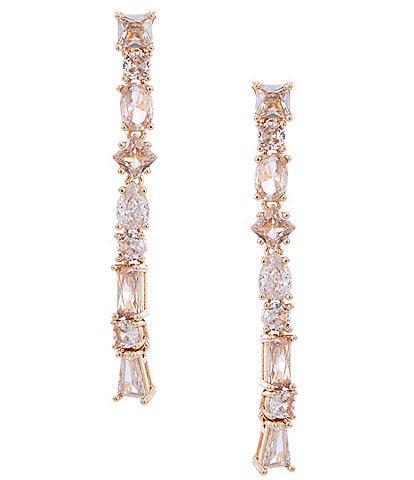 Cezanne Crystal CZ Multi Shape Stone Linear Earrings