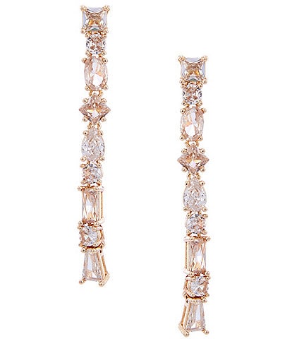 Cezanne Crystal CZ Multi Shape Stone Linear Earrings