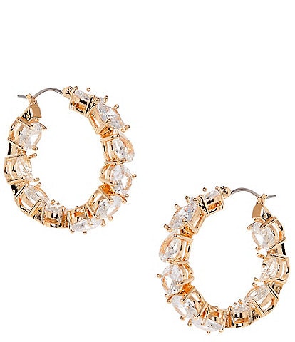 Cezanne Crystal CZ Multi Stone Hoop Earrings