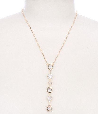 Cezanne Crystal CZ Multi Stone Linear Strand Y-Necklace
