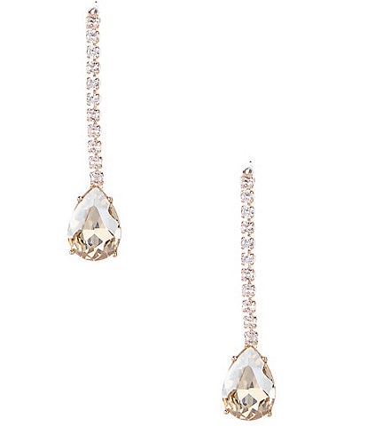 Cezanne Crystal CZ Rhinestone Chain Champagne Teardrop Drop Earrings