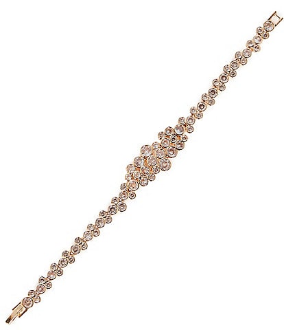 Cezanne Crystal CZ Round Stone Cluster Line Bracelet