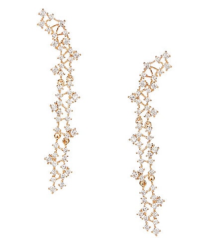 Cezanne Crystal CZ Stone Arced Linear Earrings
