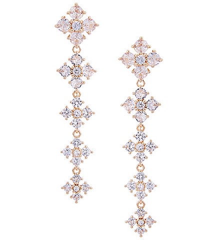 Cezanne Crystal CZ Stone Cluster Graduating Short Linear Earrings