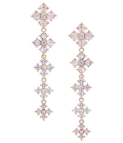 Cezanne Crystal CZ Stone Cluster Graduating Short Linear Earrings
