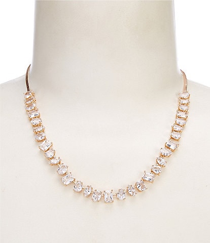 Cezanne Rhinestone Multi Shape Frontal Short Collar Necklace